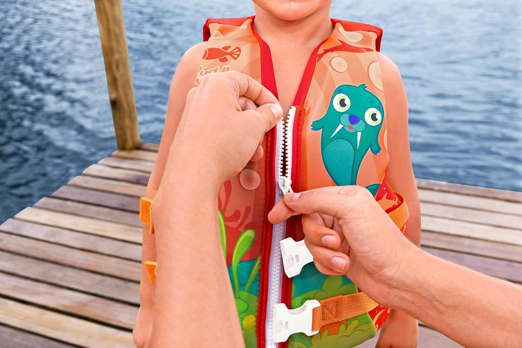 Bestway Puddle Jumper Schwimmweste Walross Mit Textilbezug, 3-6 Jahre