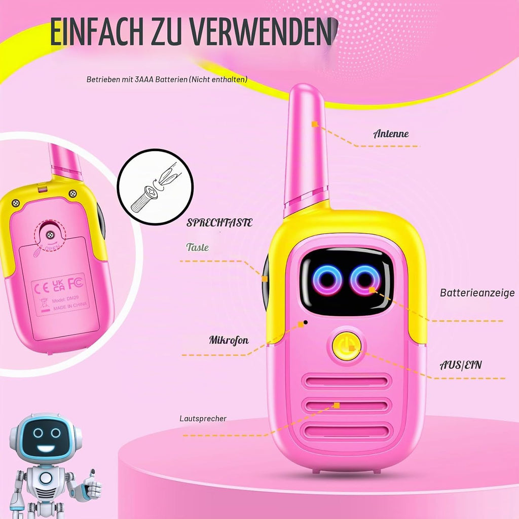 Geschenk Mädchen 3 4 5 6 7 8 9 10 Jahre, Spielzeug Mädchen 3-10 Jahre Walkie Talkie Kinder Mädchen 3-10 Jahre Geschenkideen 3-10 Jahre Mädchen Geschenk Woki Toki
