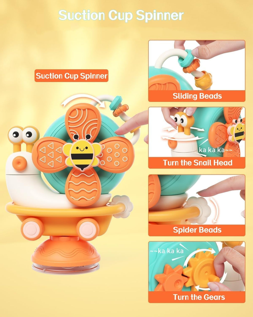 Hochstuhl Saugnapf Spielzeug Für Babys Ab 6 Monaten, Motorik Montessori Spielzeug Ab 1 Jahr, Sensorik Baby Saugnapf Spielzeug, Weihnachts- Und Ostergeschenk Für Mädchen & Jungen 7 8 9 10 11 12 Monaten
