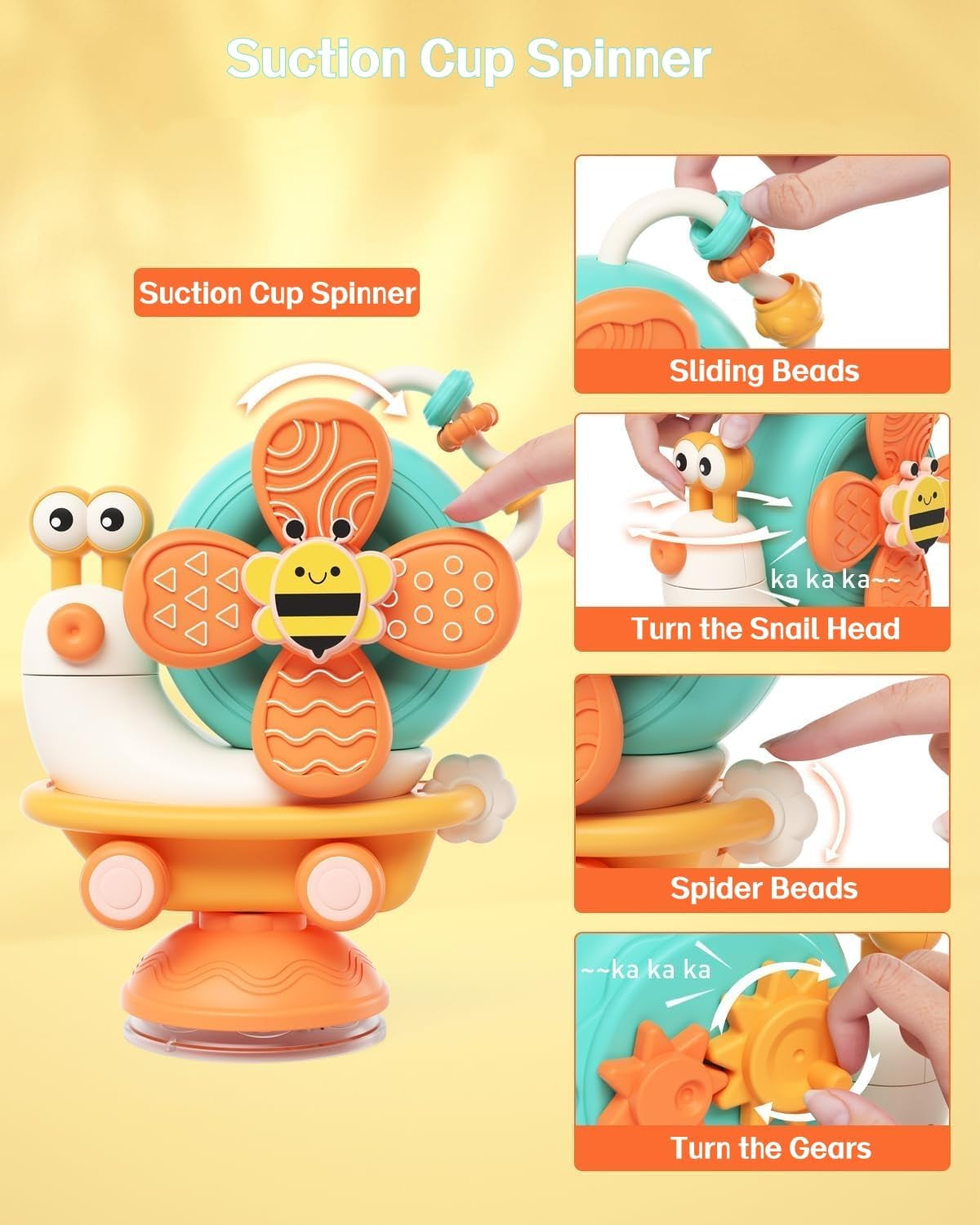 Hochstuhl Saugnapf Spielzeug Für Babys Ab 6 Monaten, Motorik Montessori Spielzeug Ab 1 Jahr, Sensorik Baby Saugnapf Spielzeug, Weihnachts- Und Ostergeschenk Für Mädchen & Jungen 7 8 9 10 11 12 Monaten