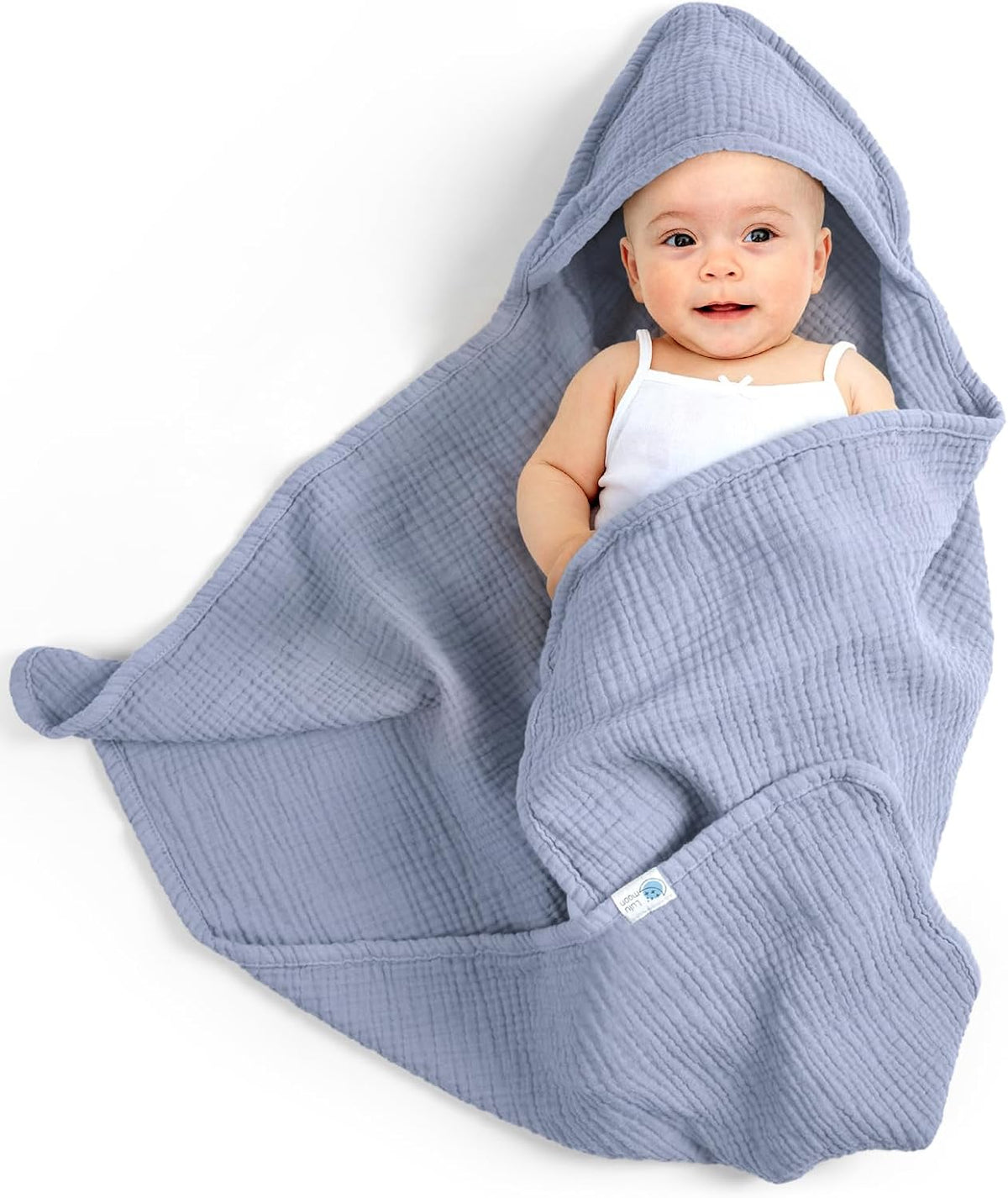 Lulumoon Kapuzenhandtuch Baby Musselin Baumwolle: 76X76Cm Für 0-18 Monate | Oeko-Tex-Zertifiziert - Baby Handtuch Kapuze Weich Und Saugfähig Hält Babys Nach Dem Baden Warm