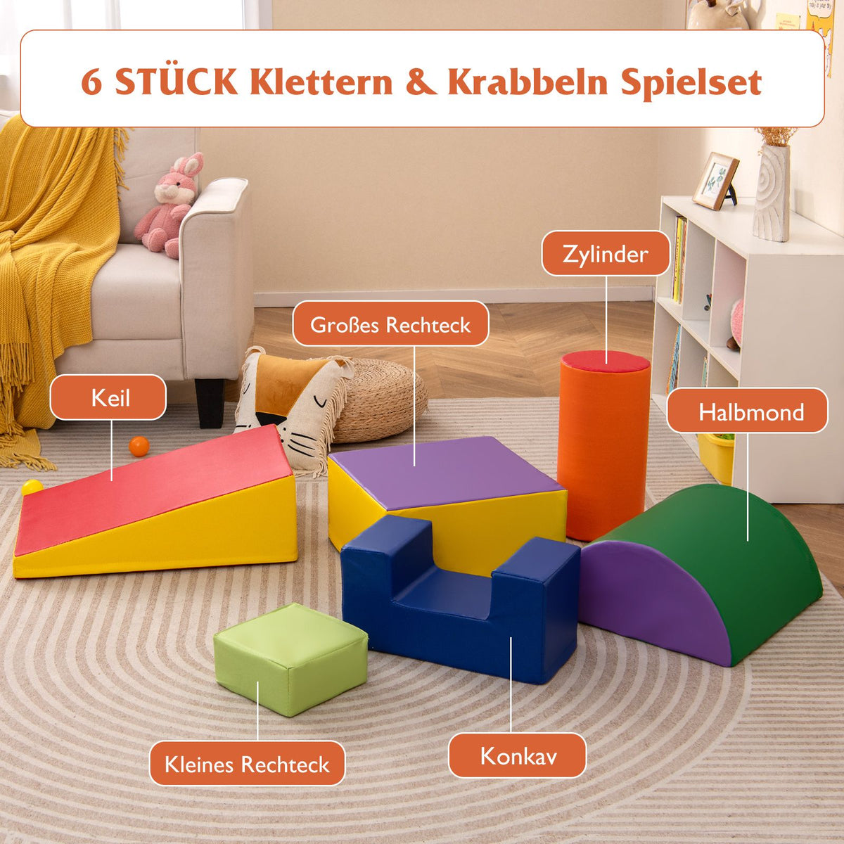 6 STK. Schaumstoffbausteine Riesenbausteine Zum Toben Und Klettern Softbausteine Aus Schaumstoff