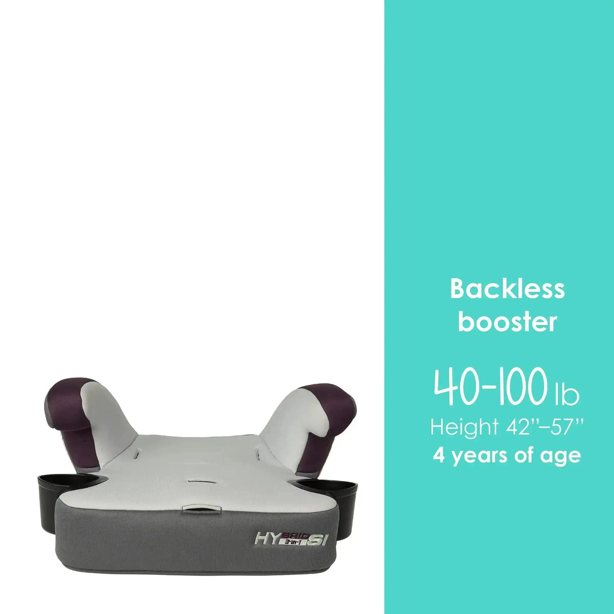 Baby Trend Hybrid SI 3-In-1 Booster Car Seat with Side Impact Protection & Reversible Inserts Forward Facing Cup Holders