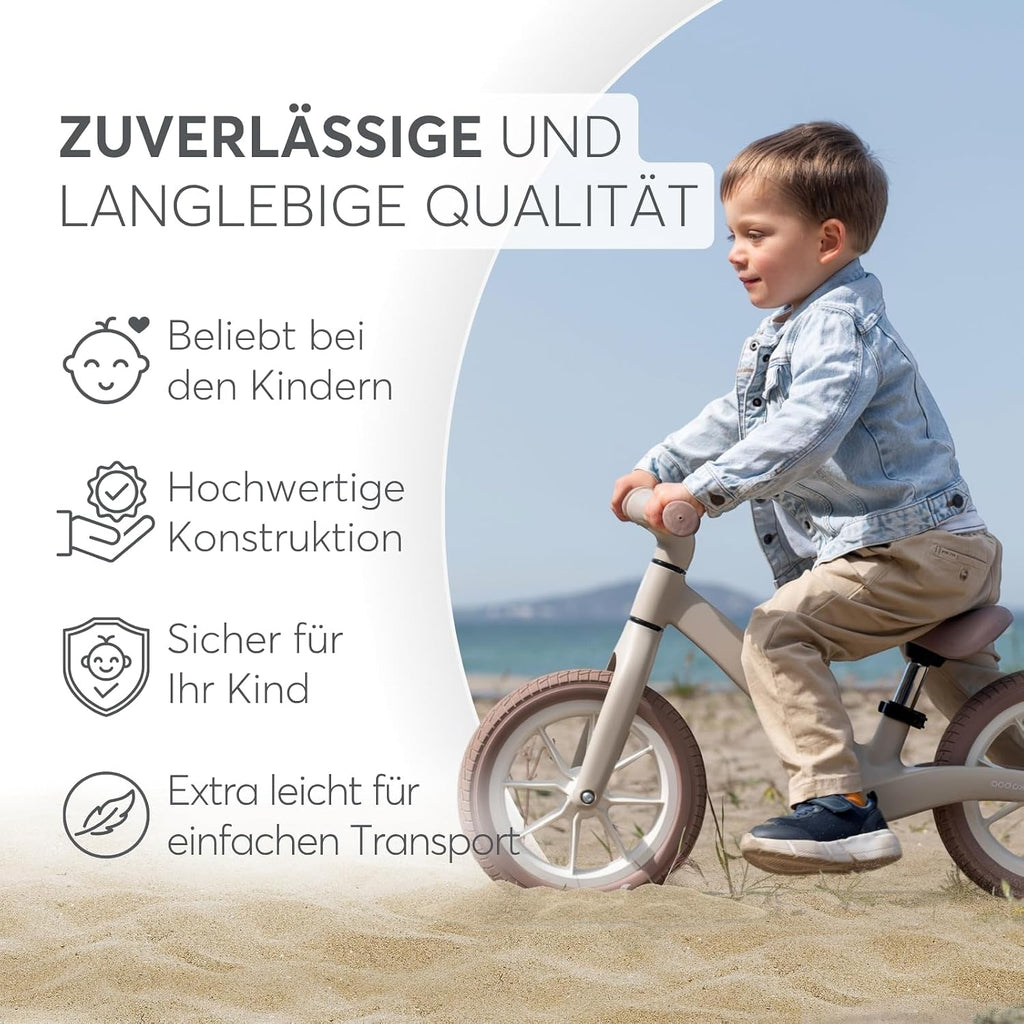 Kikkaboo Laufrad Ab 3 Jahre LANSER, Ultraleichtes Balance Bike, 12 Zoll, Verstellbarer Sitz, Fahrrad Für Kleinkinder 3-6 Jahre, Grün