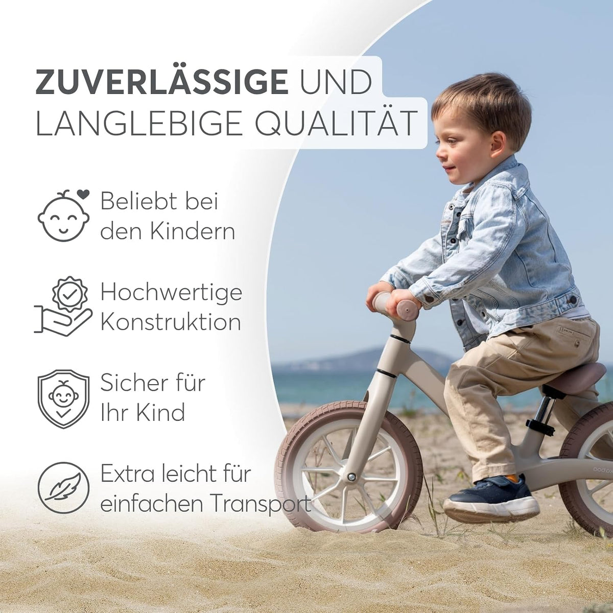 Kikkaboo Laufrad Ab 3 Jahre LANSER, Ultraleichtes Balance Bike, 12 Zoll, Verstellbarer Sitz, Fahrrad Für Kleinkinder 3-6 Jahre, Grün