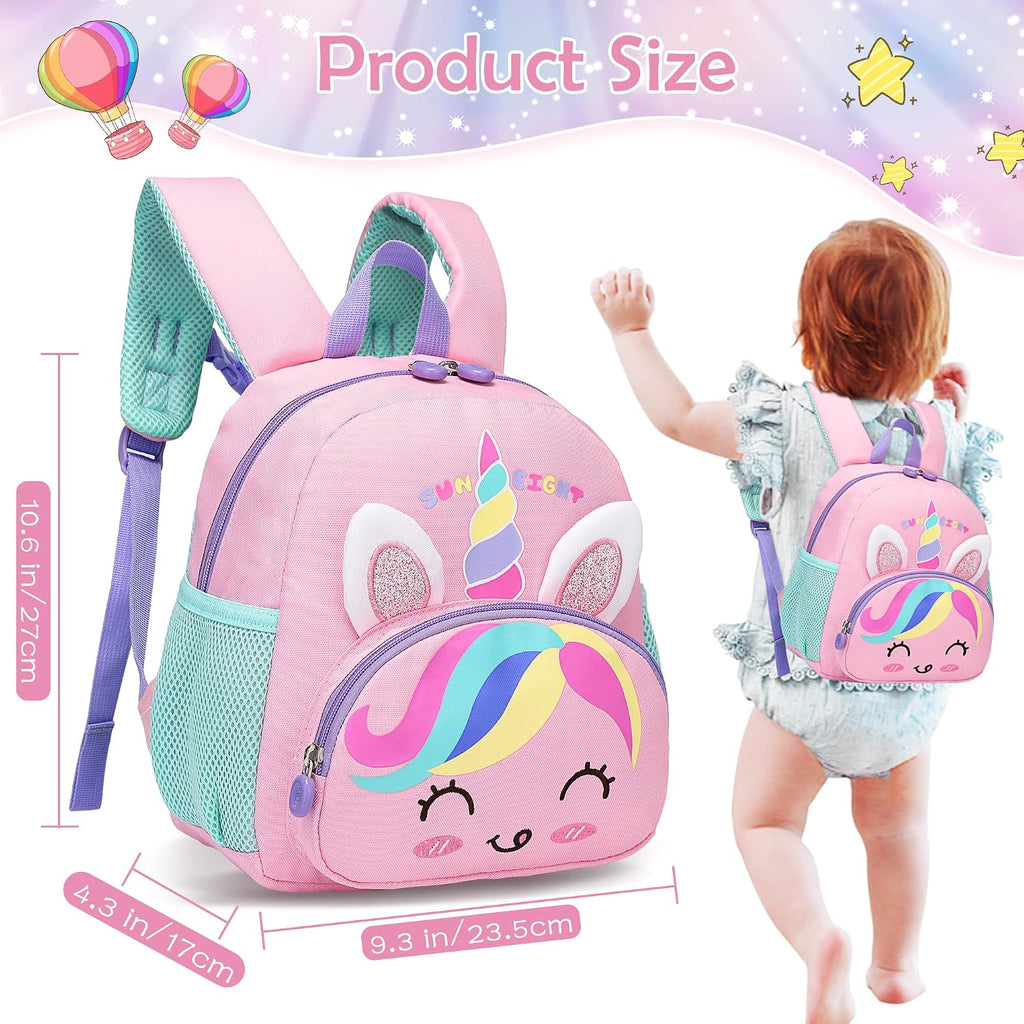 Kinderrucksack Mädchen Kleiner Rucksack Kinder Mit Brustgurt, Rosa | Leicht Wasserdicht Vorschule Kleinkind, Schulrucksack Einhorn, Tagesrucksack, Kindergarten Schultasche Für 1-5 Jahre