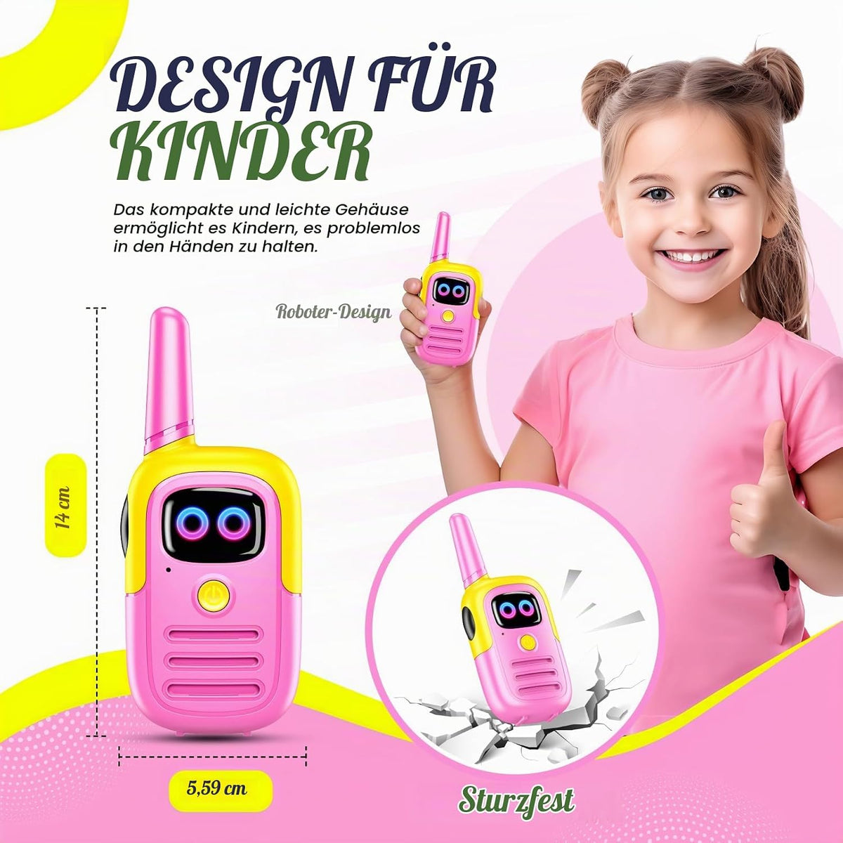 Geschenk Mädchen 3 4 5 6 7 8 9 10 Jahre, Spielzeug Mädchen 3-10 Jahre Walkie Talkie Kinder Mädchen 3-10 Jahre Geschenkideen 3-10 Jahre Mädchen Geschenk Woki Toki