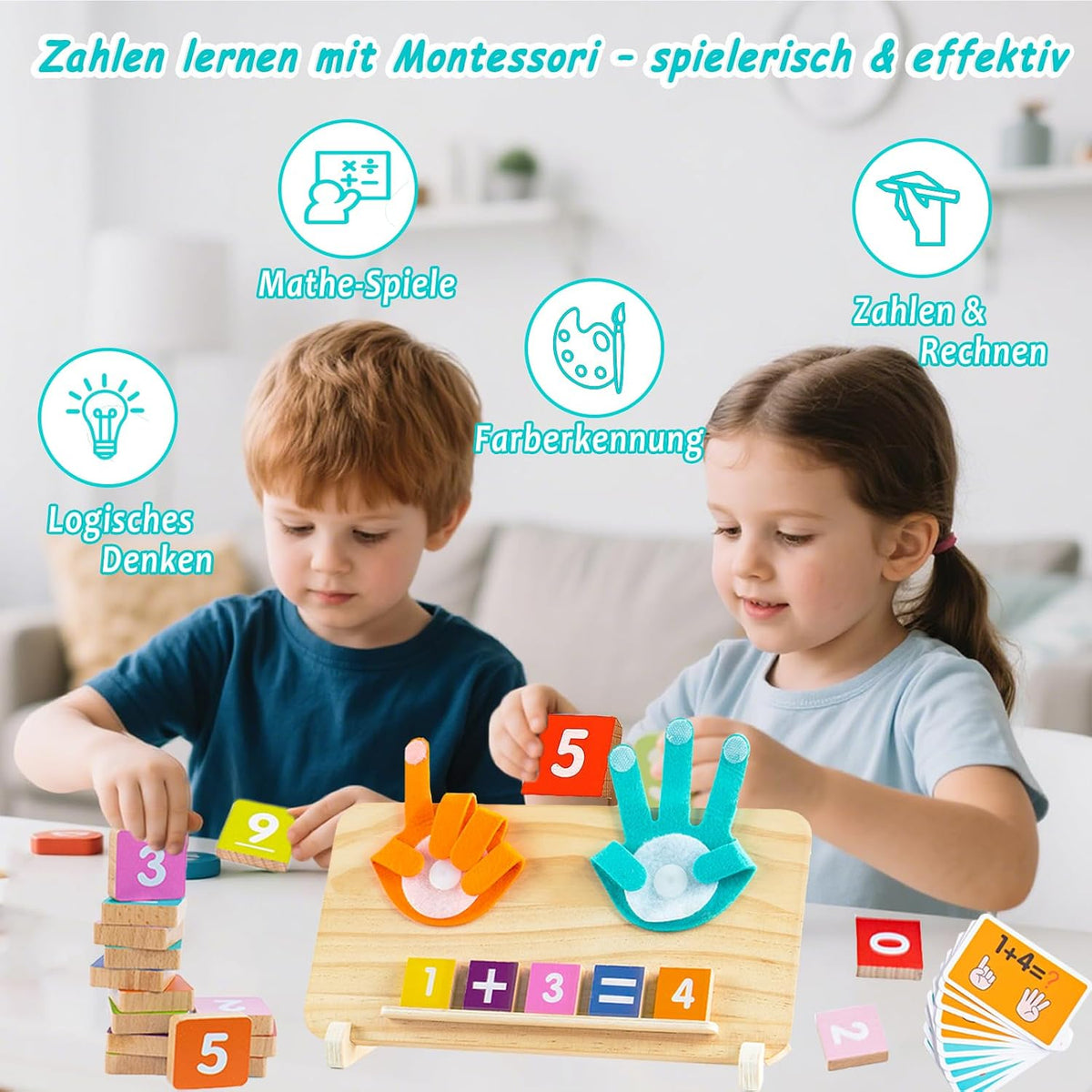Spielzeug Ab 3 4 5 Jahre, Montessori Spielzeug Ab 3 4 5 6 Jahre Zahlen Lernspiele Pädagogisch Wertvoll Mathe Lernspielzeug, Sensorik Kinderspielzeug Geburtstag Geschenke Für Vorschule Jungen Mädchen