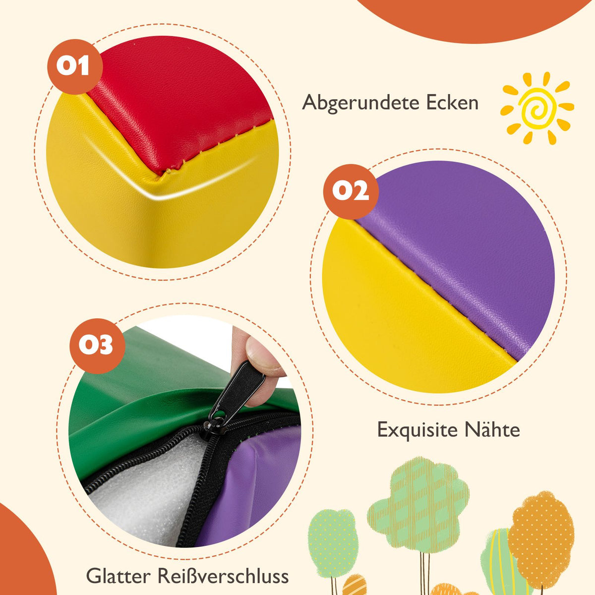 6 STK. Schaumstoffbausteine Riesenbausteine Zum Toben Und Klettern Softbausteine Aus Schaumstoff