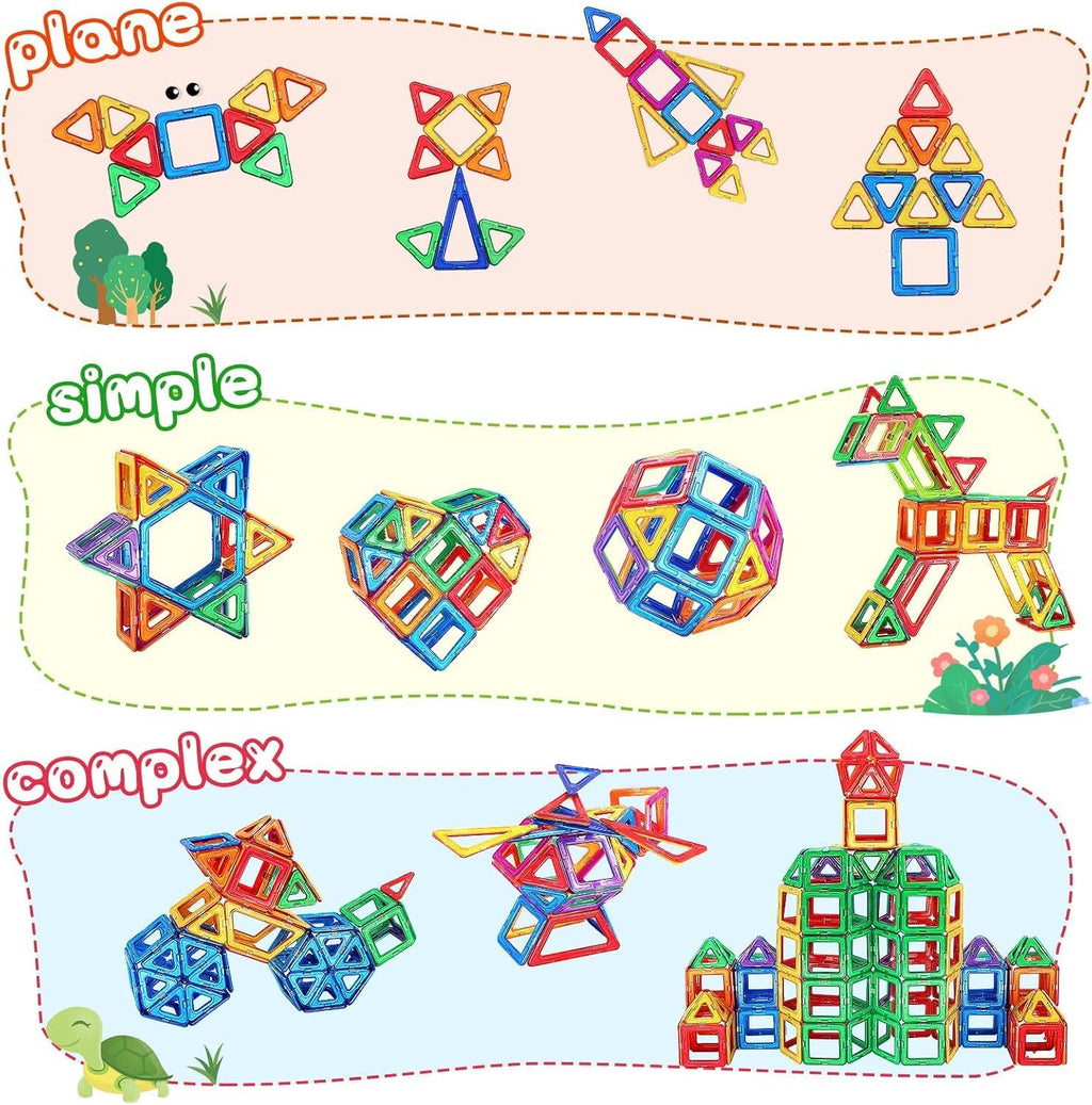 Magnetische Bausteine 48PC Kinder Magnetbausteine Spielzeug Ab 3+ | Magnetspiel Lernspiele Kinderspielzeug Für Kinder Alter Von 3 4 5 6 Jahre Mädchen Junge,Weihnachten Geburtstagsgeschenke