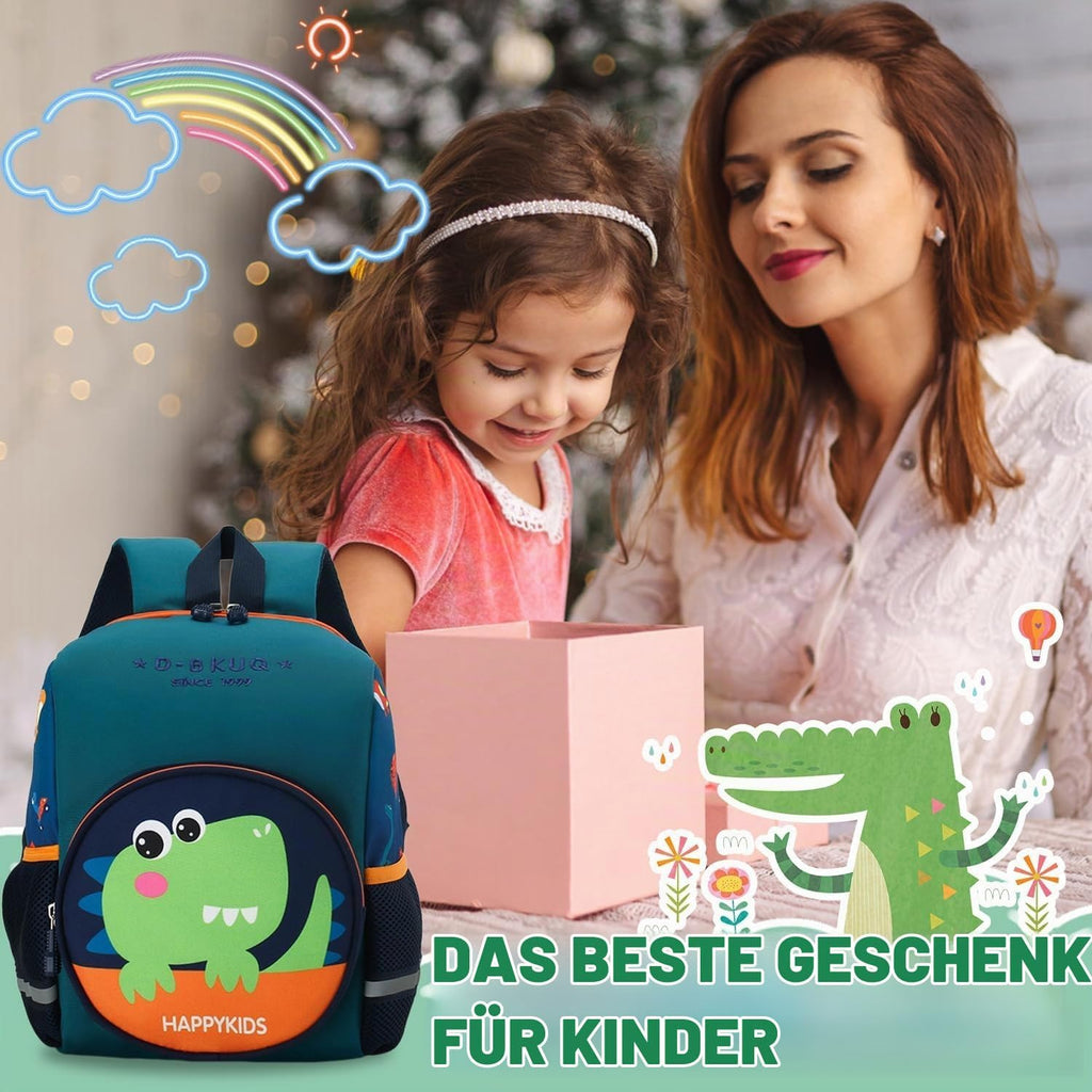 Kindergartenrucksack, Dino Rucksack Kindergarten，Vorschulrucksack, Kinder Rucksack 2-7 Jahre, 33Cm Children'S Backpacks Mit Brustgurt, Ab 3 Jahren Für Schule Kita(Dinosaurier Grün)
