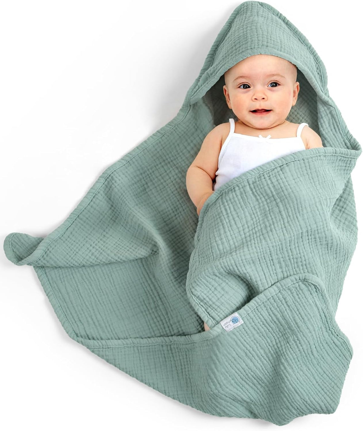Lulumoon Kapuzenhandtuch Baby Musselin Baumwolle: 76X76Cm Für 0-18 Monate | Oeko-Tex-Zertifiziert - Baby Handtuch Kapuze Weich Und Saugfähig Hält Babys Nach Dem Baden Warm