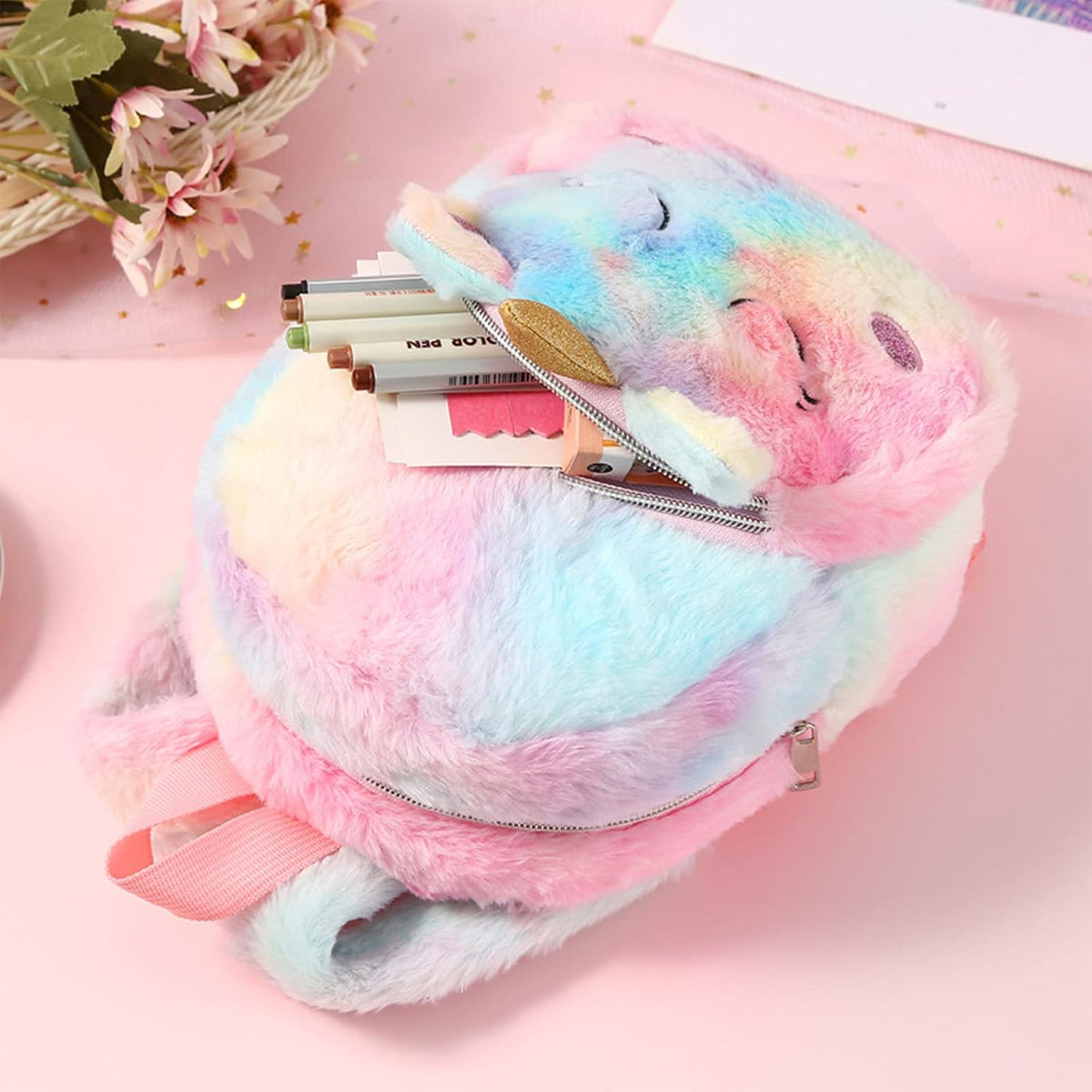 Einhorn Mini Plüsch Rucksack Für Kinder, Kindergarten Büchertasche Netter Weicher Schule Taschen Doppel Schultertasche Einhörner Geschenke Für Mädchen(8 in 2-7Jährige