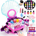 Schminke Kinder Mädchen Spielzeug Ab 3 4 5 6 7 8 9 Jahre, Nagelstudio Kinder Mädchen Geburtstag Geschenk 3-9 Jahre Meerjungfrau Kinderschminke Set 3 4 5 6 7 8 9 Jahre Geschenkideen