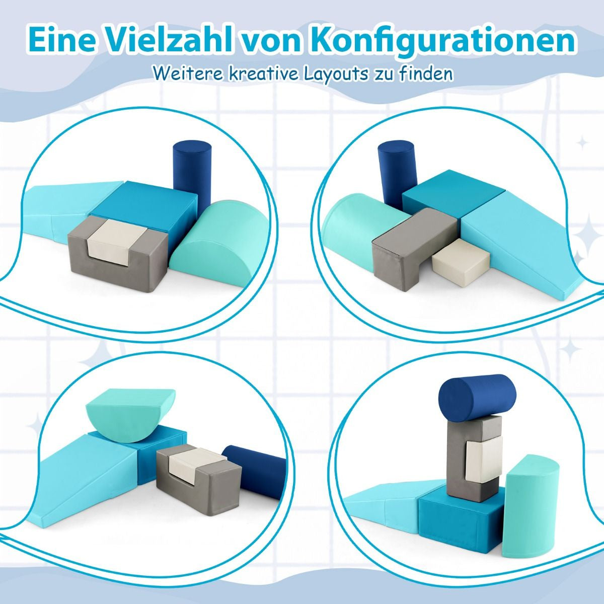 6 STK. Schaumstoffbausteine Riesenbausteine Zum Toben Und Klettern Softbausteine Aus Schaumstoff