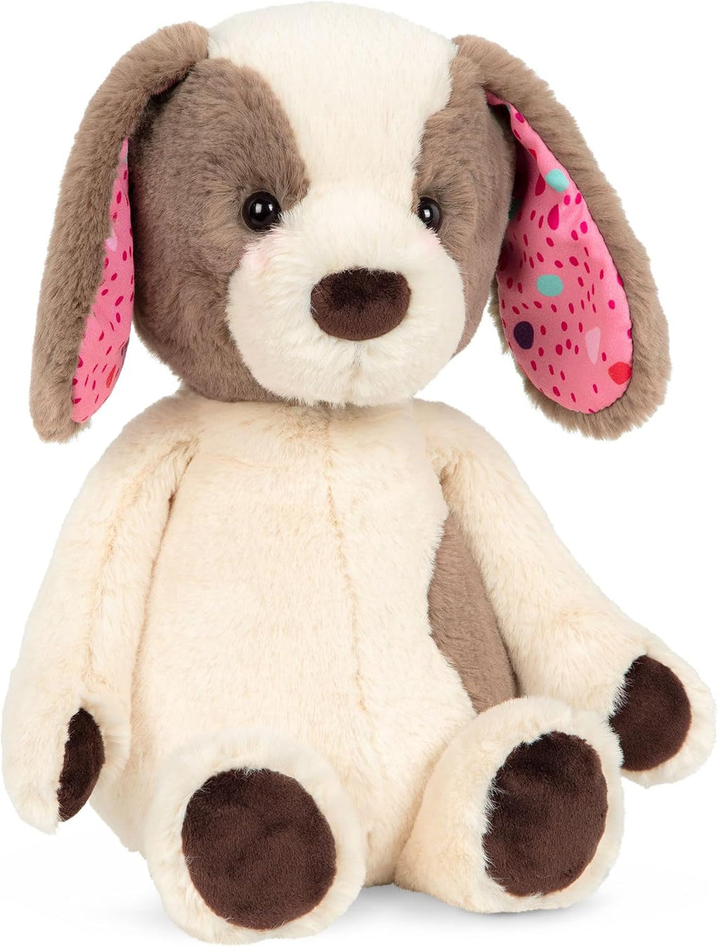 B. Toys Happyhues Cupcake Pup, Waschmaschinenfester Plüschhund | Kuschelweicher Plüschwelpe Mit Cremefarbenem Fell, Kirsch-Pinken Ohren Mit Konfetti-Print Und Schokoladenpfoten, 0+ Monate