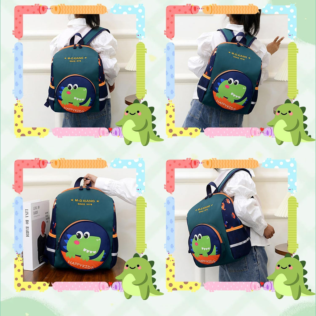 Kindergartenrucksack, Dino Rucksack Kindergarten，Vorschulrucksack, Kinder Rucksack 2-7 Jahre, 33Cm Children'S Backpacks Mit Brustgurt, Ab 3 Jahren Für Schule Kita(Dinosaurier Grün)