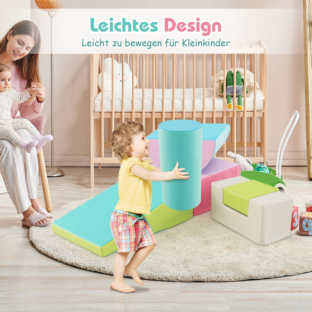 6 STK. Schaumstoffbausteine Riesenbausteine Zum Toben Und Klettern Softbausteine Aus Schaumstoff