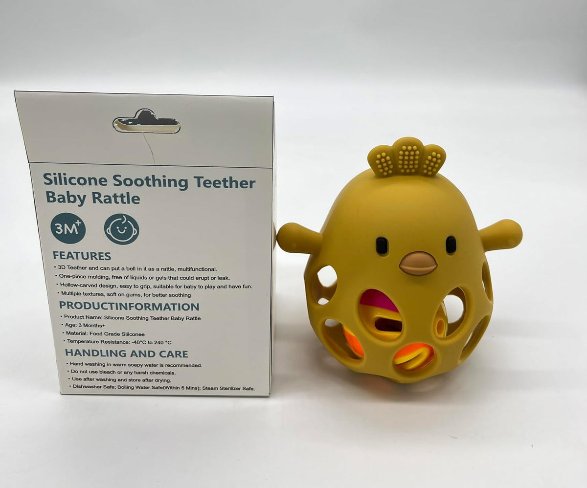 Farout Montessori Beißring & Rassel Für Babys - Sensorik Spielzeug Ab 0 Monate, Zahnungshilfe & Greifball - Geschenk Für Jungen & Mädchen