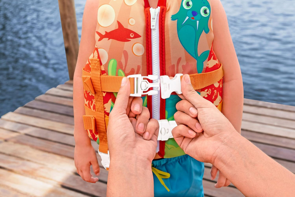 Bestway Puddle Jumper Schwimmweste Walross Mit Textilbezug, 3-6 Jahre