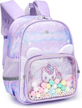 Kinderrucksack Kinder Mädchen Klein Kindergartenrucksack, Lila | Rucksack, Vorschule Kleinkind, Schulrucksack Mit Brustgurt, Einhorn Kindergarten Schultasche Schule Tasche Für 2-6 Jahre