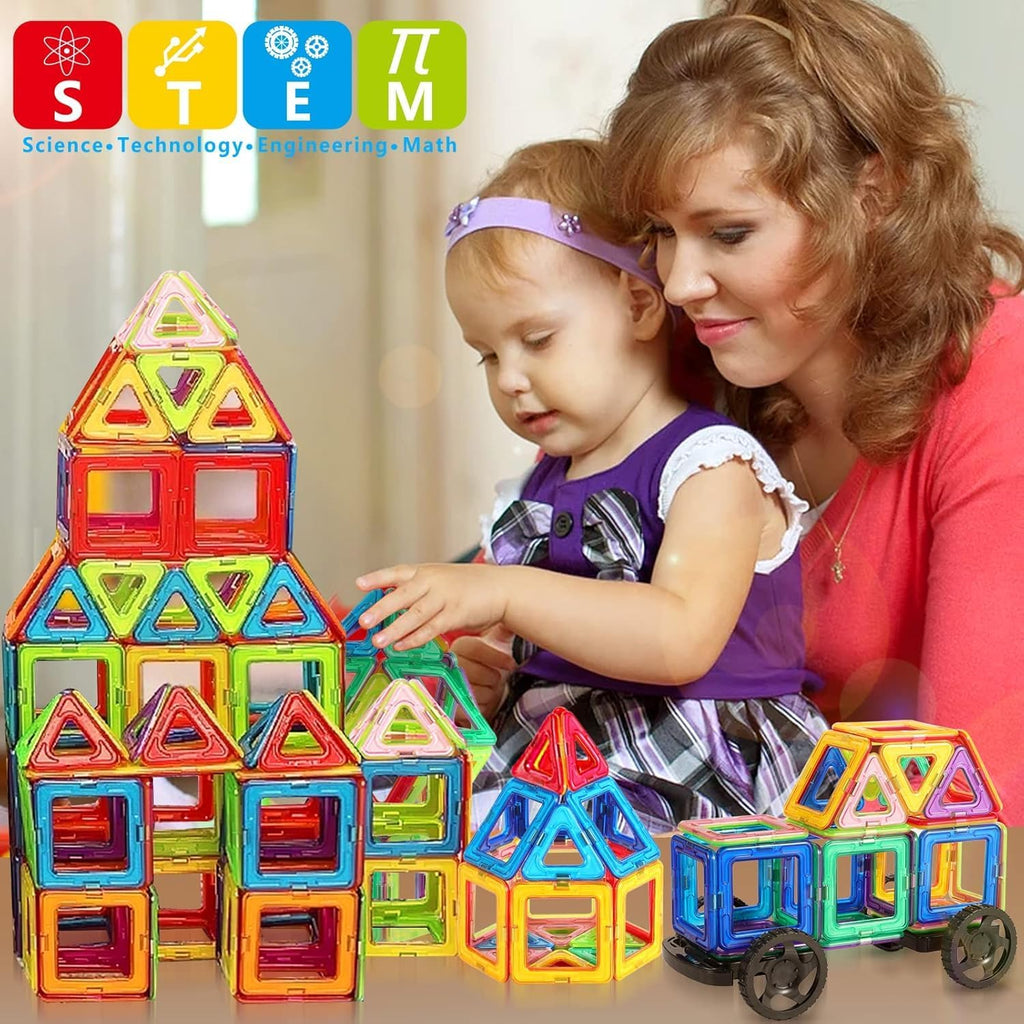 Magnetische Bausteine 48PC Kinder Magnetbausteine Spielzeug Ab 3+ | Magnetspiel Lernspiele Kinderspielzeug Für Kinder Alter Von 3 4 5 6 Jahre Mädchen Junge,Weihnachten Geburtstagsgeschenke