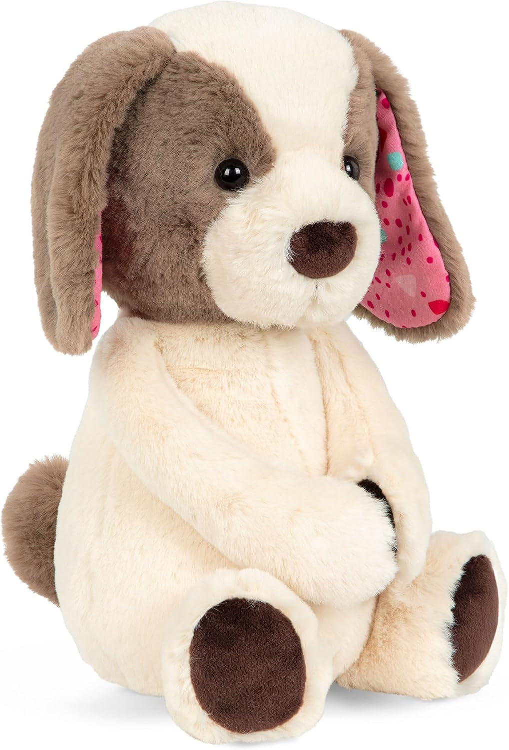 B. Toys Happyhues Cupcake Pup, Waschmaschinenfester Plüschhund | Kuschelweicher Plüschwelpe Mit Cremefarbenem Fell, Kirsch-Pinken Ohren Mit Konfetti-Print Und Schokoladenpfoten, 0+ Monate