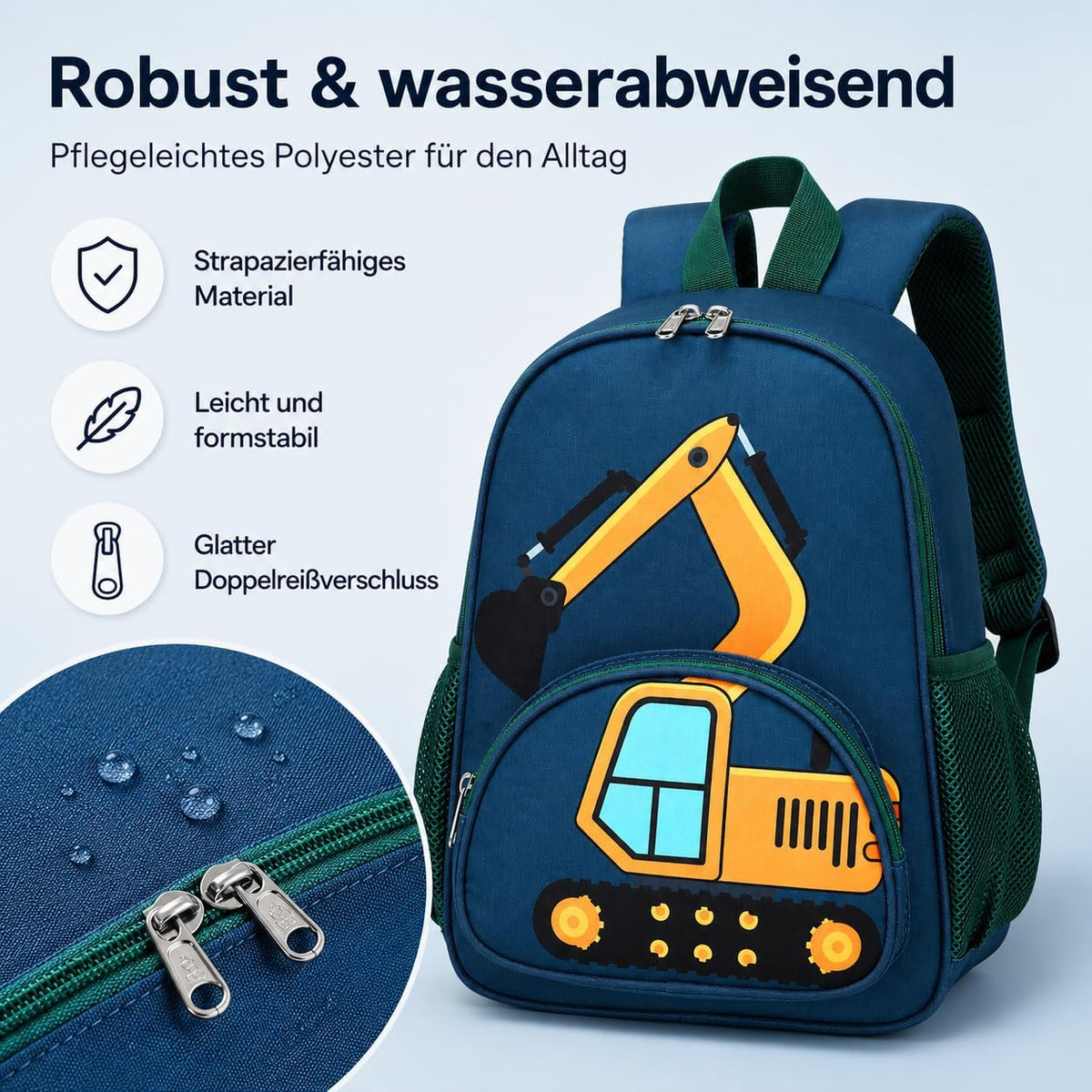 LOIDOU Kinderrucksack Jungen Kinder Rucksack Tagesrucksack Vorschulrucksack Kindergartentasche Schulrucksack Für Schule Kita 38Cm 3-8Y