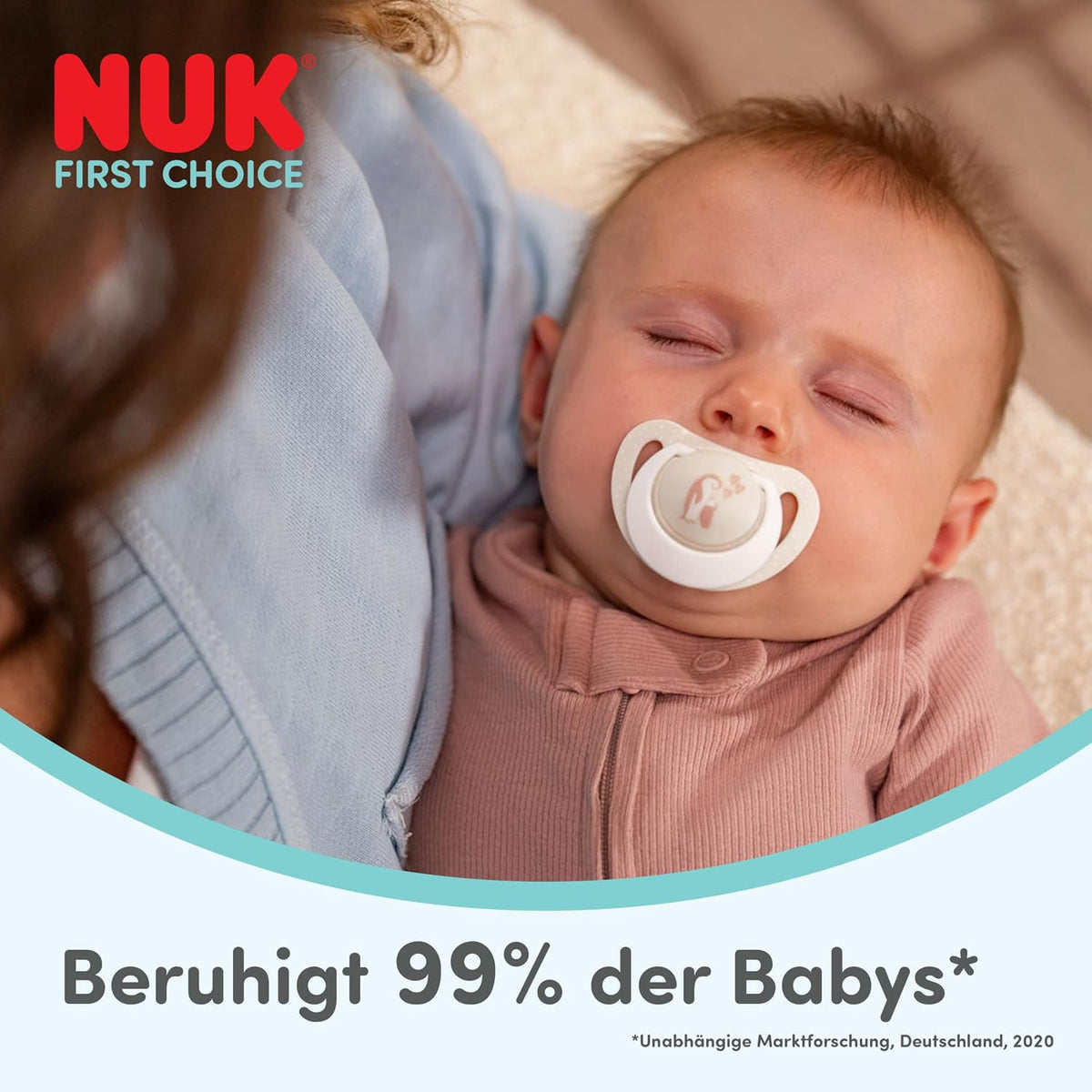 NUK First Choice Night Baby Schnuller | 6-18 Monate | Orthodontische Schnuller, Die Im Dunkeln Leuchten | Beruhigt 99% Aller Babys** | Nilpferd/Koala | 0-2 Stück