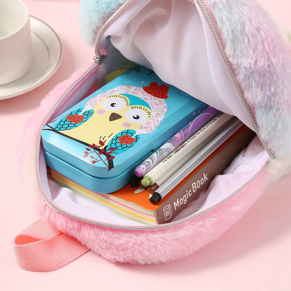 Einhorn Mini Plüsch Rucksack Für Kinder, Kindergarten Büchertasche Netter Weicher Schule Taschen Doppel Schultertasche Einhörner Geschenke Für Mädchen(8 in 2-7Jährige