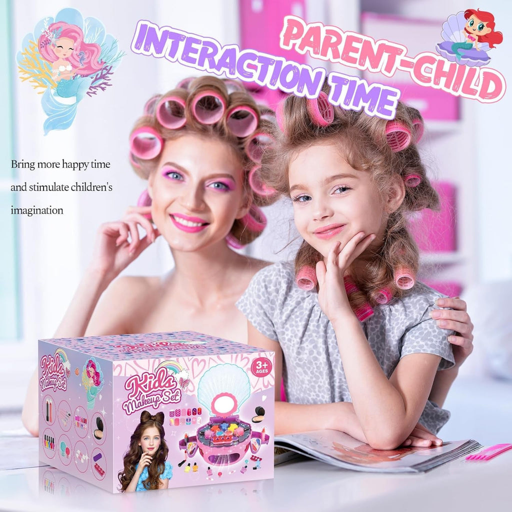Schminke Kinder Mädchen Spielzeug Ab 3 4 5 6 7 8 9 Jahre, Nagelstudio Kinder Mädchen Geburtstag Geschenk 3-9 Jahre Meerjungfrau Kinderschminke Set 3 4 5 6 7 8 9 Jahre Geschenkideen