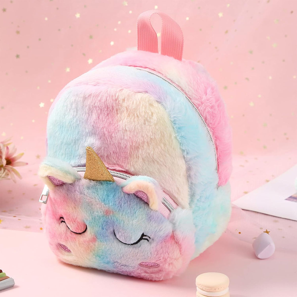 Einhorn Mini Plüsch Rucksack Für Kinder, Kindergarten Büchertasche Netter Weicher Schule Taschen Doppel Schultertasche Einhörner Geschenke Für Mädchen(8 in 2-7Jährige