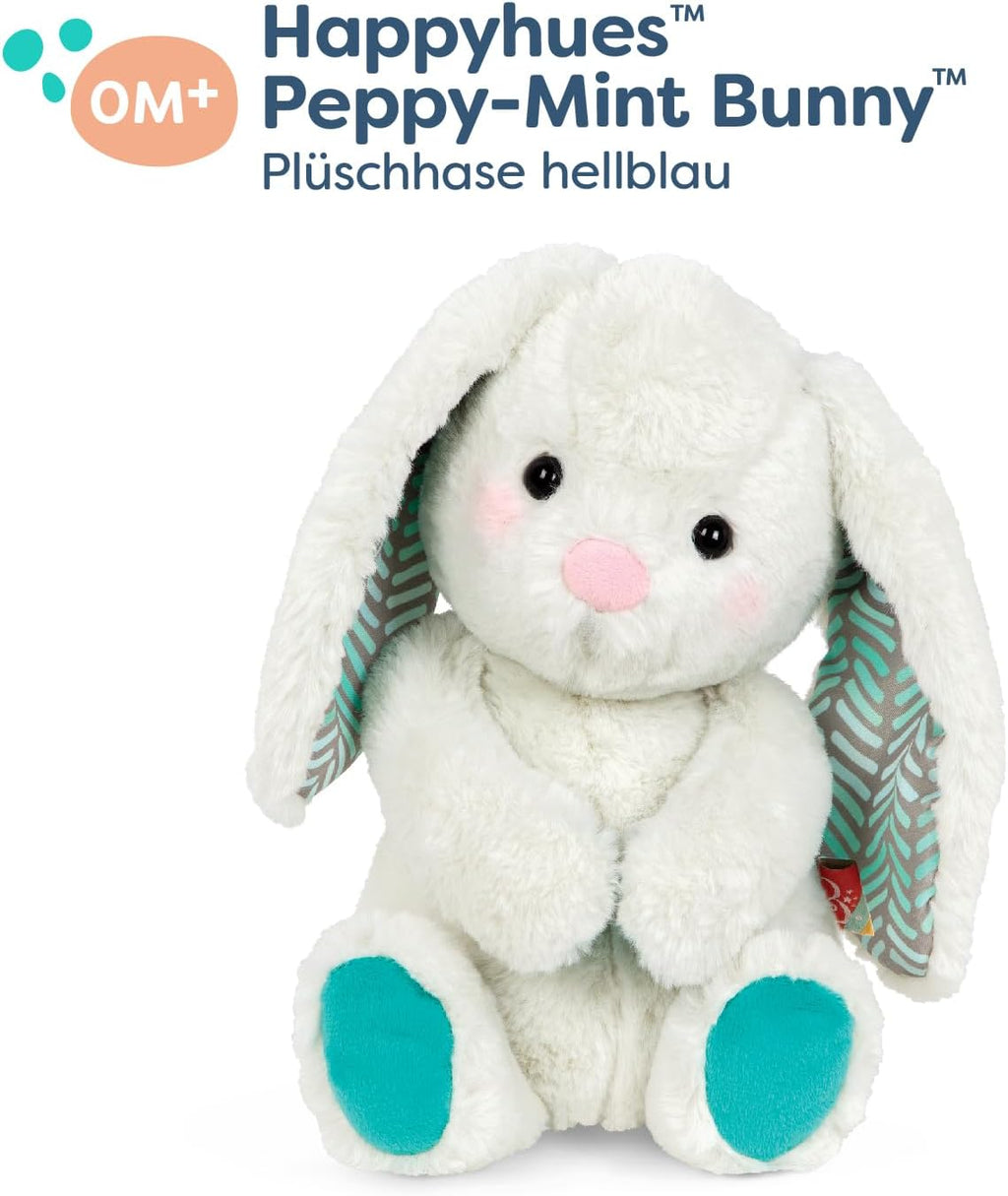 B. Toys Happyhues Peppy-Mint Bunny, Plüschhase, Waschmaschinenfest | Weiches Stofftier-Kaninchen Mit Eis-Mintfarbenem Fell, Chevronartigen Ohren Und Jadefarbenen Pfoten, 0+ Monate