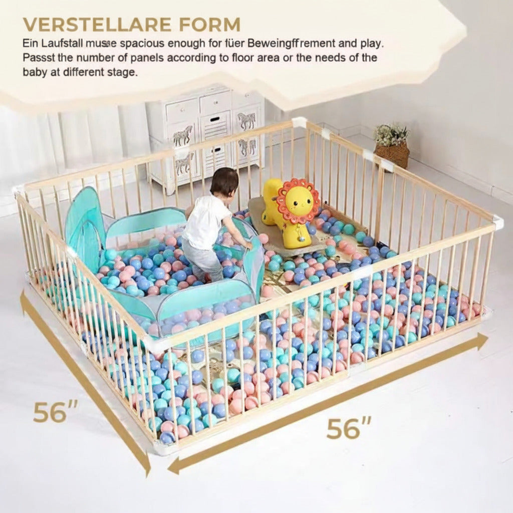 Faltbares Holz-Laufgitter – Dein sicherer Raum für mutige erste Schritte | KIDDOCHIC