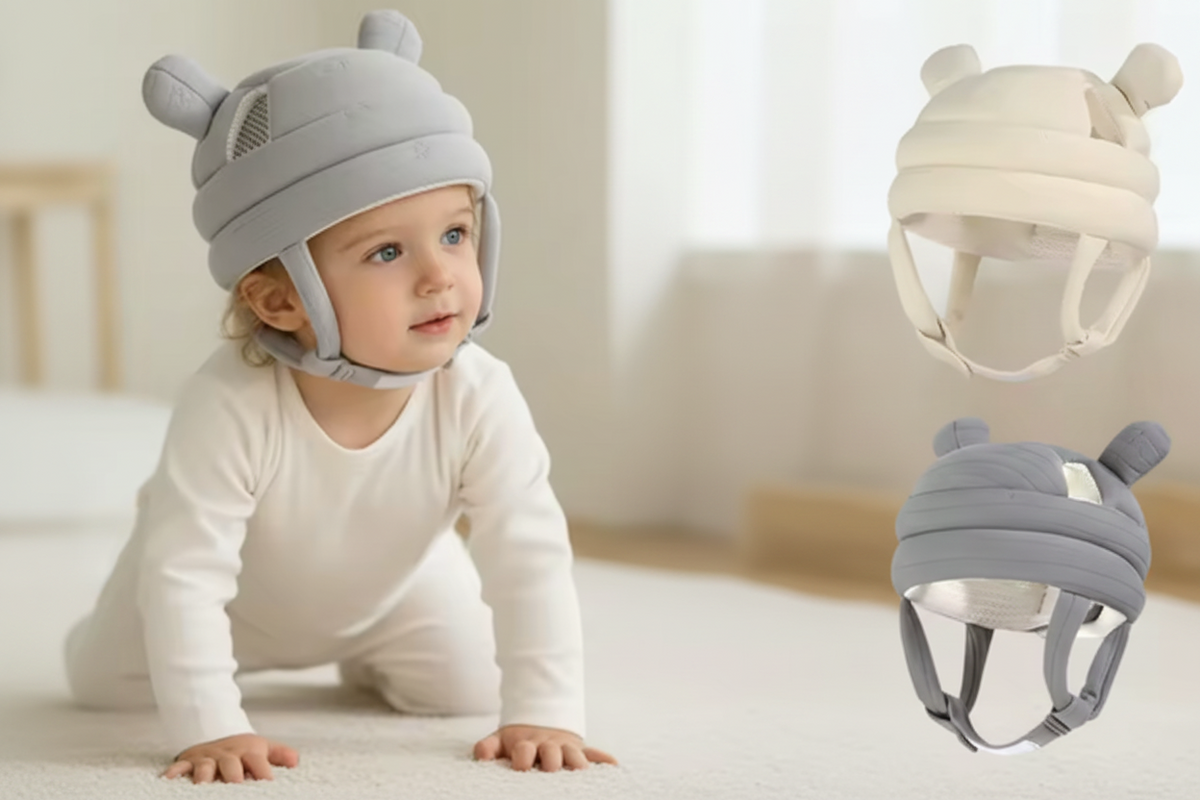 Kopfschutzhelm für die ersten Gehversuche