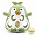 Farout Pinguin Rassel - Beißring Baby & Montessori Spielzeug - Motorikspielzeug Babyrassel Für 3 Monate - Babyspielzeug Ab 3 Monate, Geschenk Für Jungen & Mädchen. (Olive)