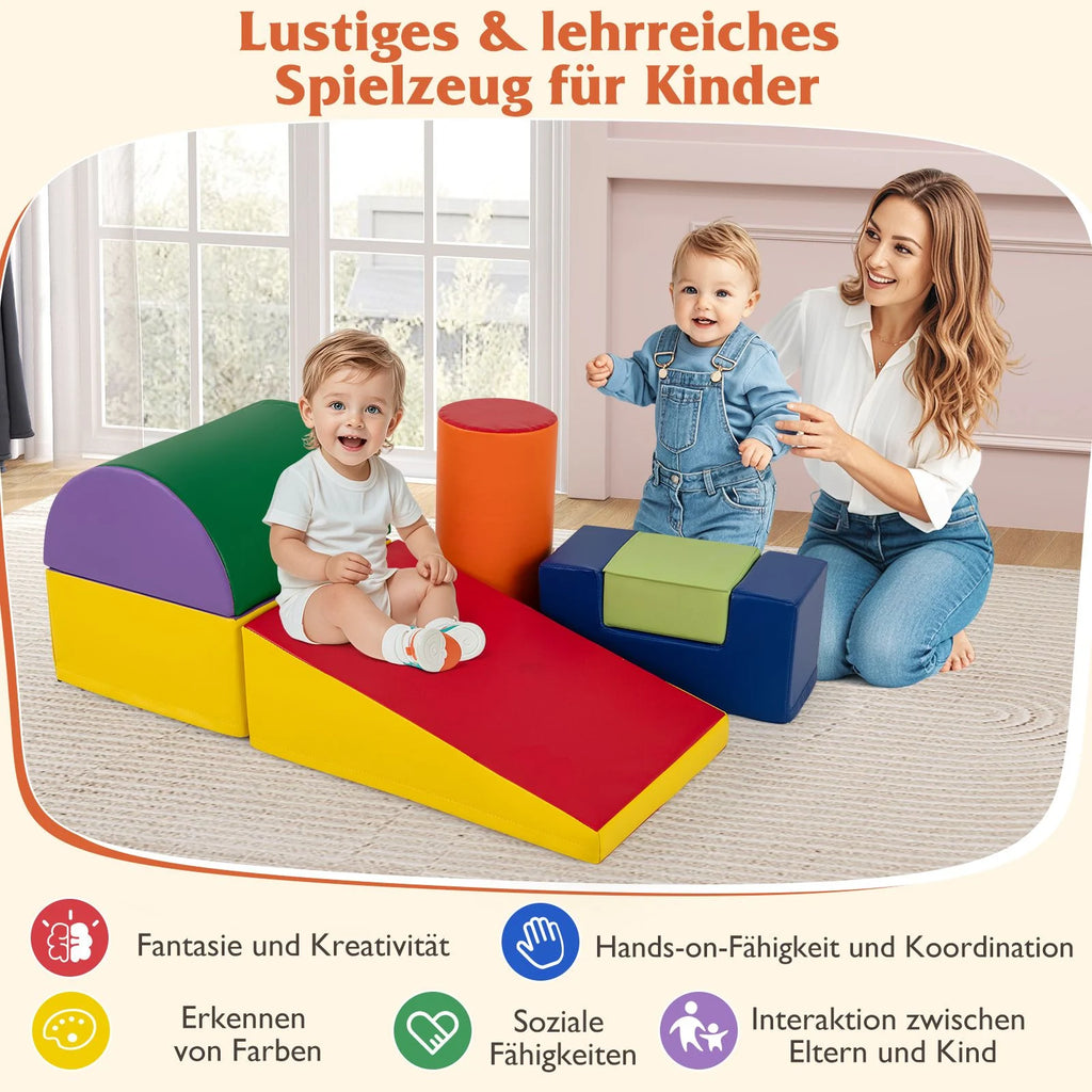 6 STK. Schaumstoffbausteine Riesenbausteine Zum Toben Und Klettern Softbausteine Aus Schaumstoff