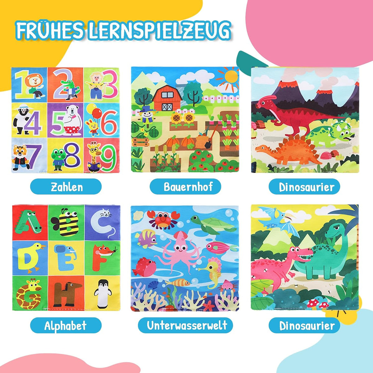 URMYWO Baby Spielzeug 6 Monate,Tissue Box Spielzeug - Montessori - Sensorik, Kontrast Babyspielzeug 0 6 12 Monate, Junge Mädchen Kinder Frühes Lernspielzeug Baby Geschenk