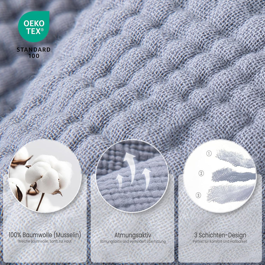 Lulumoon Kapuzenhandtuch Baby Musselin Baumwolle: 76X76Cm Für 0-18 Monate | Oeko-Tex-Zertifiziert - Baby Handtuch Kapuze Weich Und Saugfähig Hält Babys Nach Dem Baden Warm