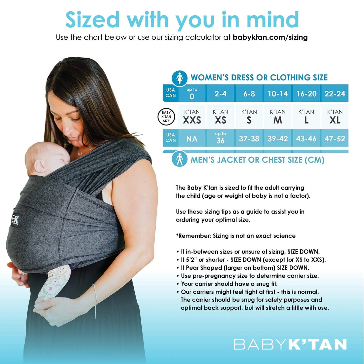 Baby K'Tan Active Yoga Baby Carrier | Heather Black