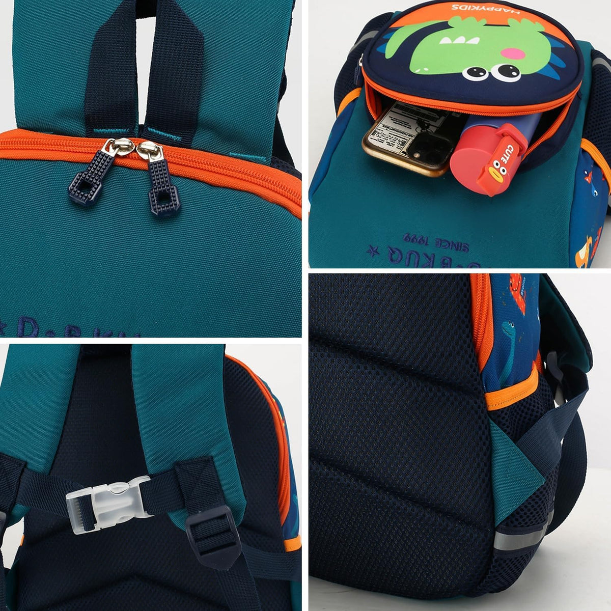 Kindergartenrucksack, Dino Rucksack Kindergarten，Vorschulrucksack, Kinder Rucksack 2-7 Jahre, 33Cm Children'S Backpacks Mit Brustgurt, Ab 3 Jahren Für Schule Kita(Dinosaurier Grün)