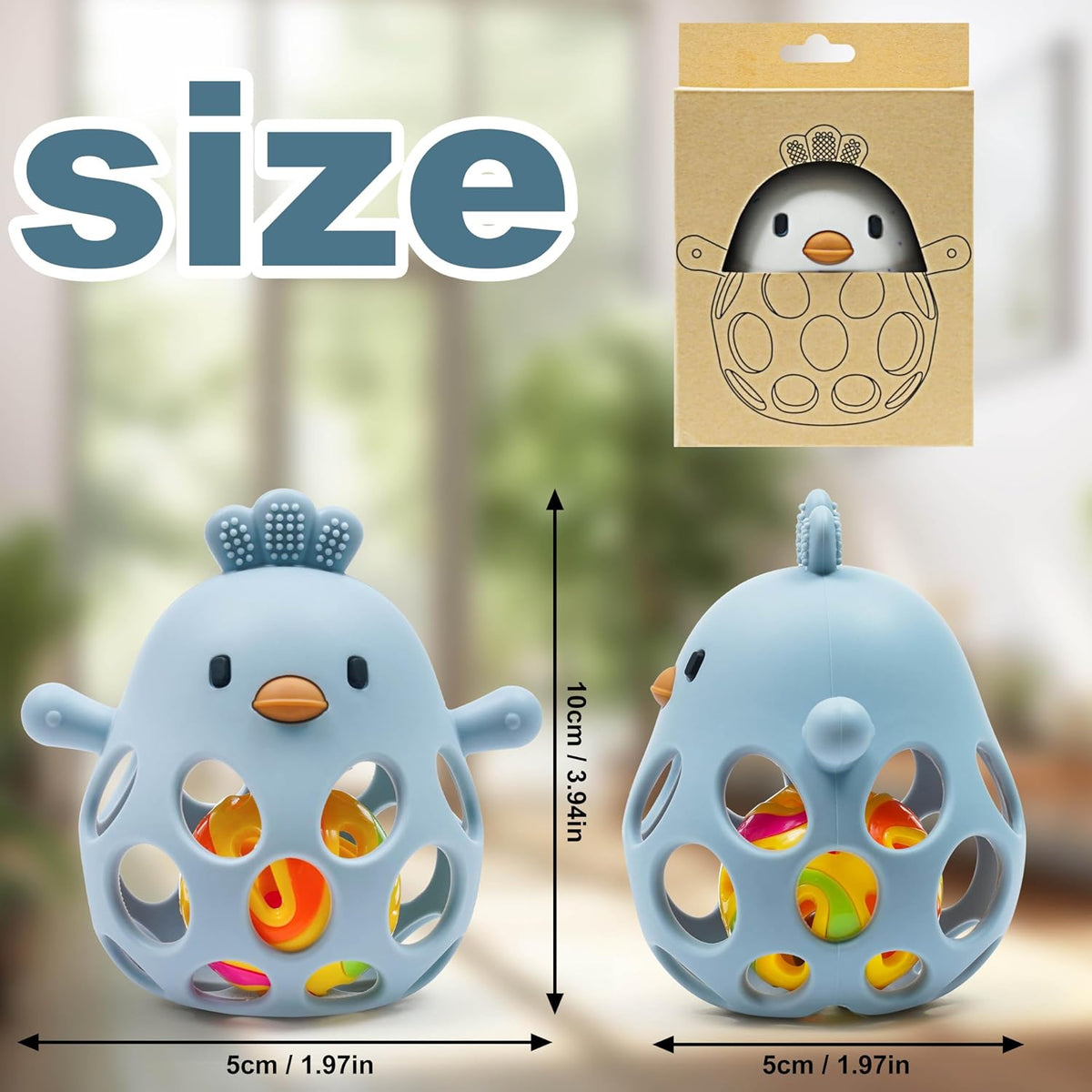 Farout Montessori Beißring & Rassel Für Babys - Sensorik Spielzeug Ab 0 Monate, Zahnungshilfe & Greifball - Geschenk Für Jungen & Mädchen