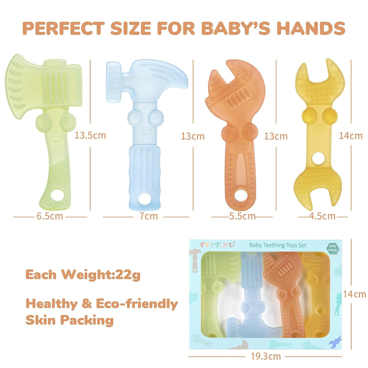 TYRY.HU Beißringe Baby Durchsichtiges Spielzeug Werkzeug Aus Lebensmittelechtem Silikon,Zur Beruhigung Des Zahnfleischs,Leicht Zu Greifen,Bpa-Frei Geschenk Für Babys 0 3 6 12 Monate 4Er