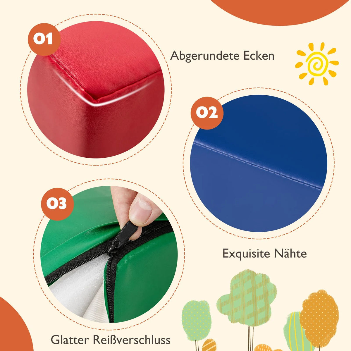 6 STK. Schaumstoffbausteine Riesenbausteine Zum Toben Und Klettern Softbausteine Aus Schaumstoff