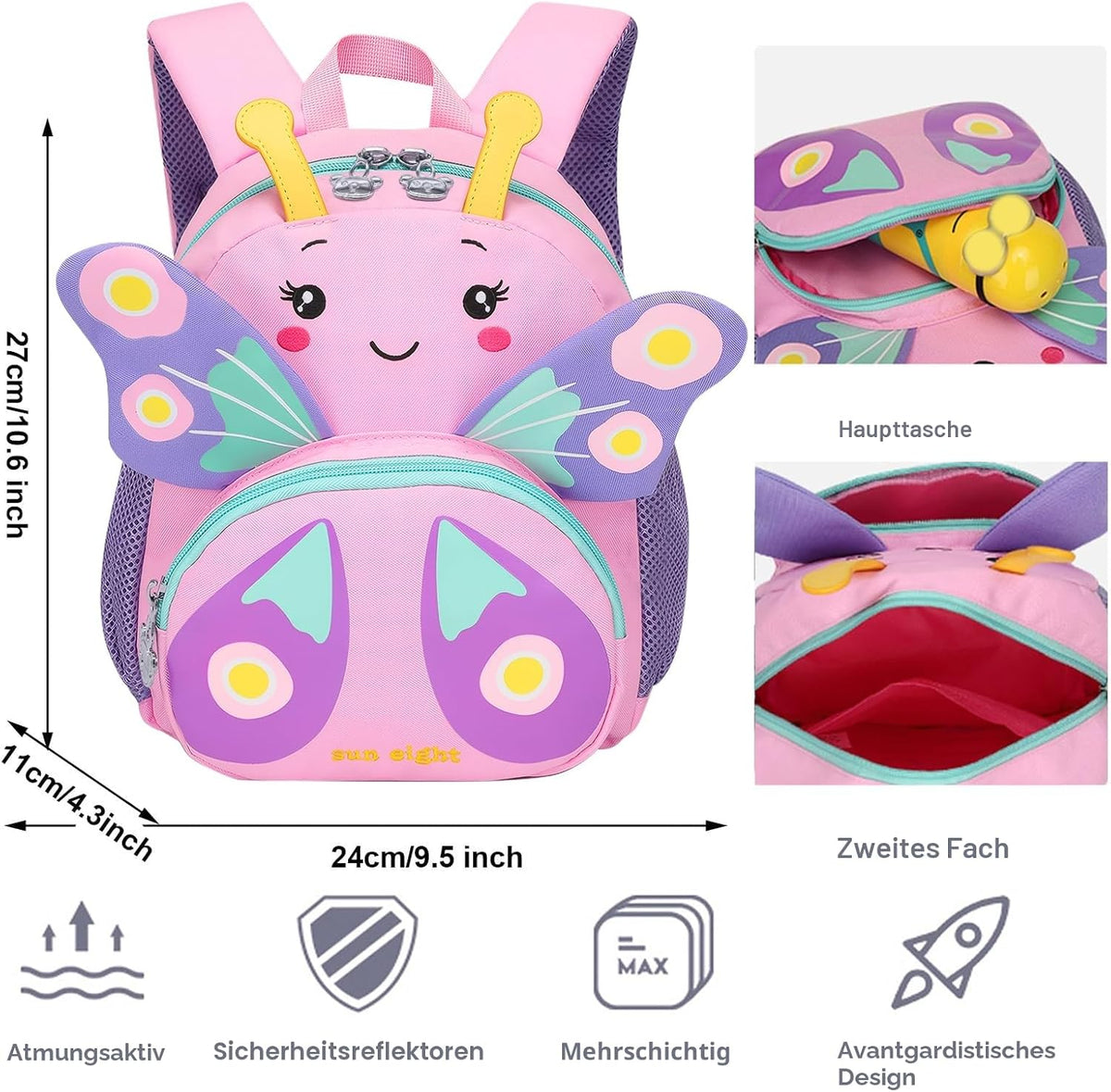 Kinderrucksack Kinder Kindergarten Rucksack Mädchen Jungen 2-6 Jahre | Schulrucksack, Schultasche, Vorschule Kleinkind Schule Taschen, Motiv Tagesrucksack, Kindergartenrucksack, Geschenk 2-6 Jahre