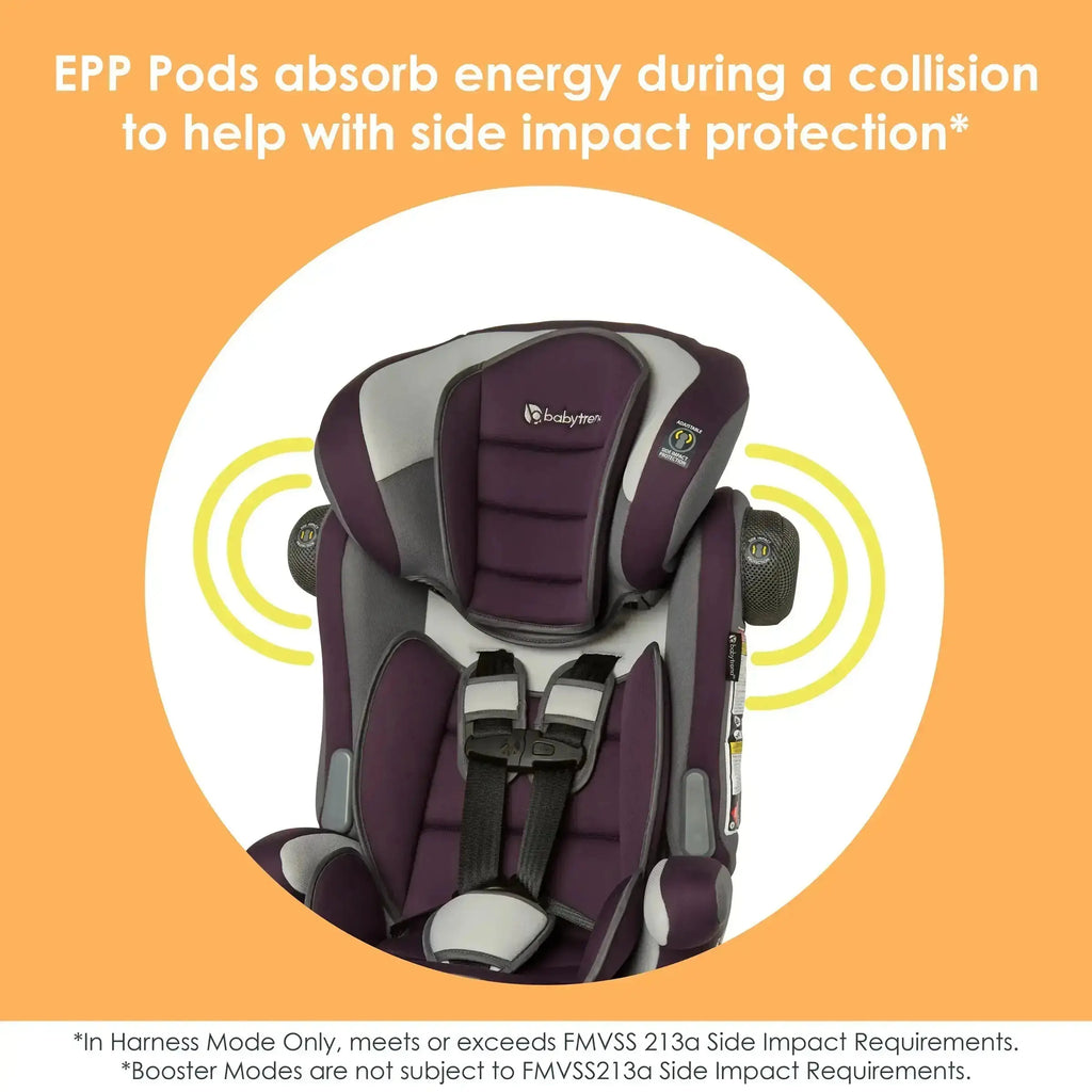 Baby Trend Hybrid SI 3-In-1 Booster Car Seat with Side Impact Protection & Reversible Inserts Forward Facing Cup Holders