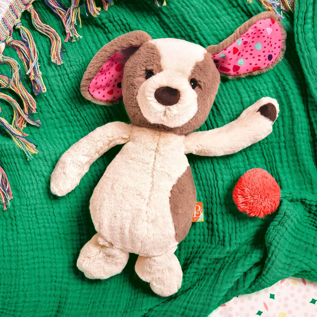 B. Toys Happyhues Cupcake Pup, Waschmaschinenfester Plüschhund | Kuschelweicher Plüschwelpe Mit Cremefarbenem Fell, Kirsch-Pinken Ohren Mit Konfetti-Print Und Schokoladenpfoten, 0+ Monate
