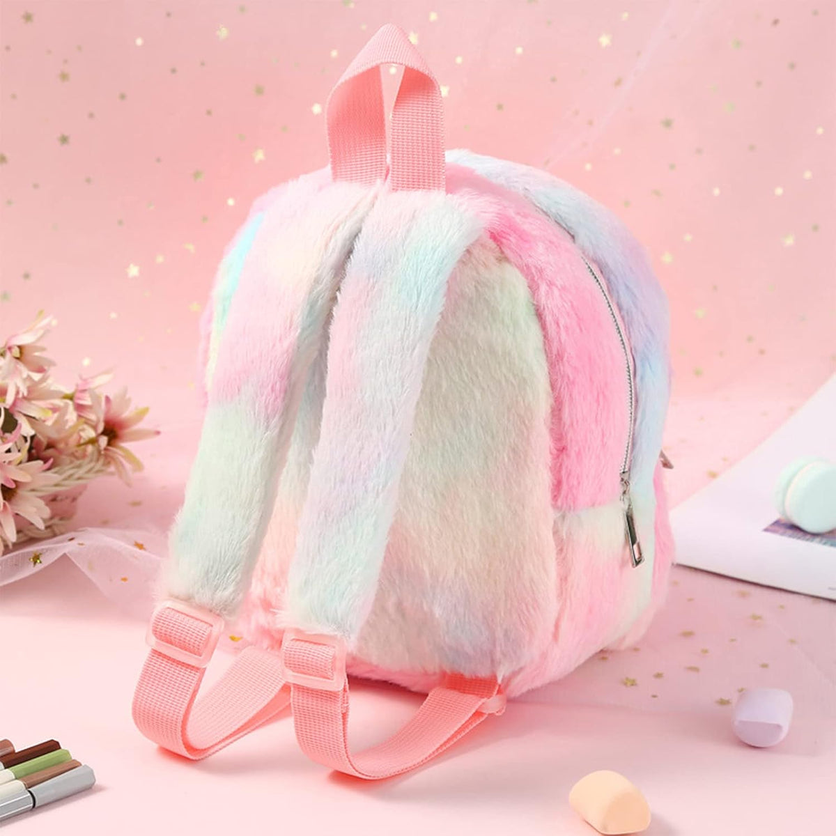Einhorn Mini Plüsch Rucksack Für Kinder, Kindergarten Büchertasche Netter Weicher Schule Taschen Doppel Schultertasche Einhörner Geschenke Für Mädchen(8 in 2-7Jährige
