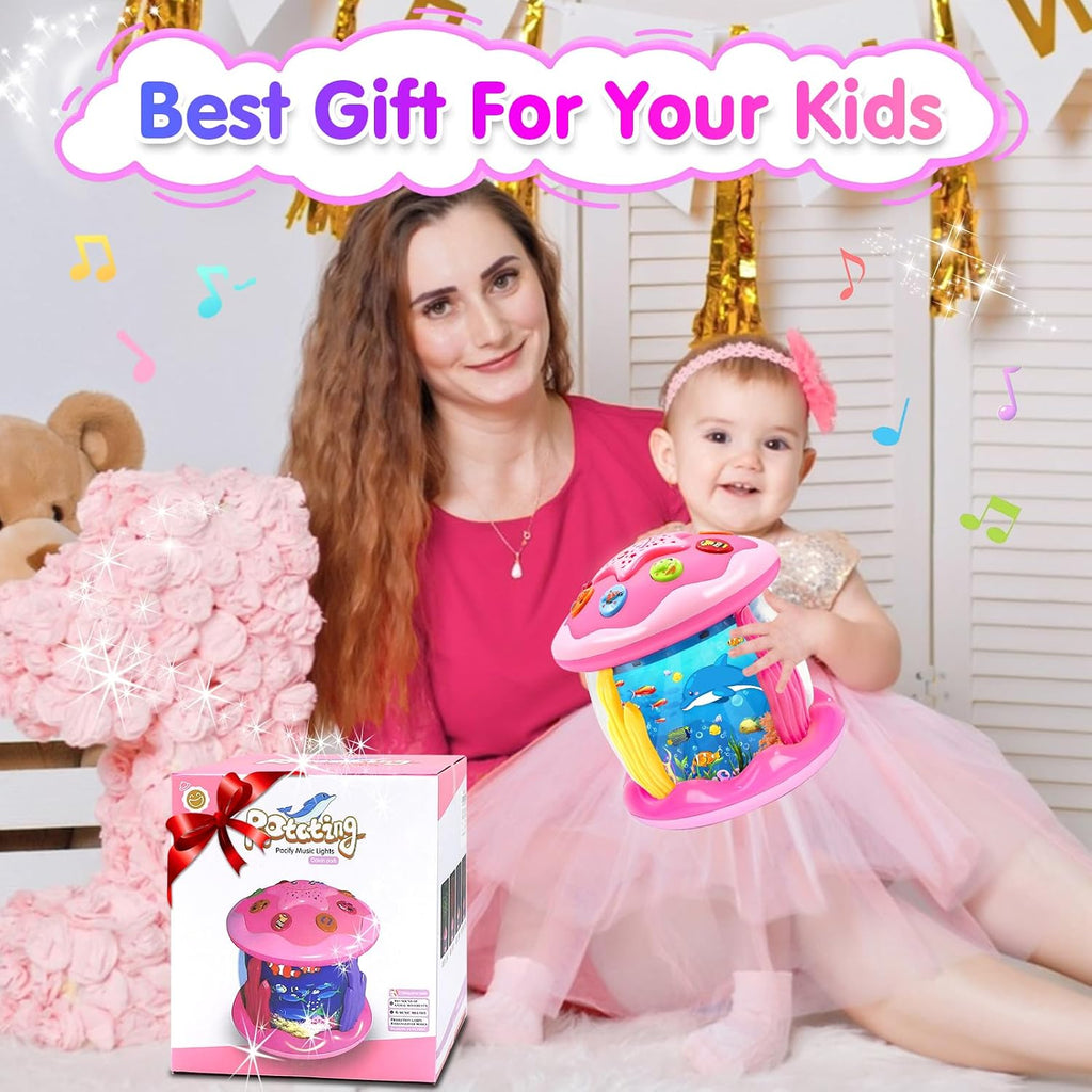 Baby Spielzeug Ab 1 Jahr Mädchen Babyspielzeug Ab 6 12 18 Monate | Drehender Projektor Mit Musik/Licht, Interaktives Baby Geschenk Kinderspielzeug Ab 1 2 Jahr Rühes Lernen Für Kleinkind Junge