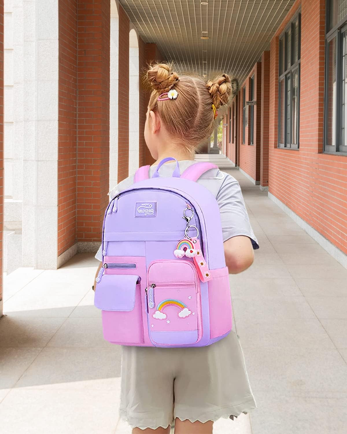 Amythe Kinderrucksack Mädchen,Rucksack Kindergarten,Schulranzen Mädchen 1-3. Klasse, Leichte Und Wasserdichte Nylon Schultasche Für Kinder, 30 X 12 X 41 Cm | Leichte Und Wasserdichte Nylon-Schultasche Für Kinder, Rucksack Für Den Kindergarten, 30 X 12 X 41 Cm
